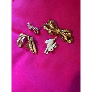 Vintage Bow Brooch Set